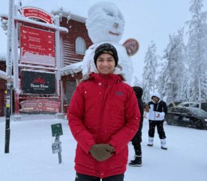a man standing in a snowy landscape